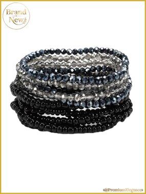 12 Pcs Bohemian Stackable Stretch Bracelets Resin Beaded BFF Friendship Elastic